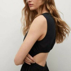 NWT MNG Mango Vent Cotton Dress Black Size M